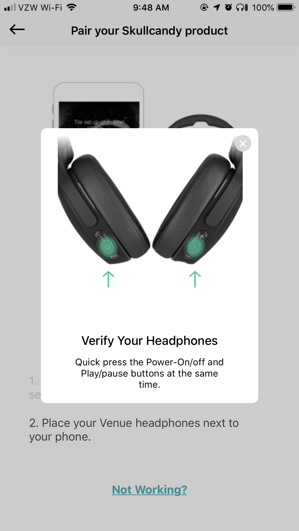 How can I use the Tile integration with Skullcandy Venue headphones